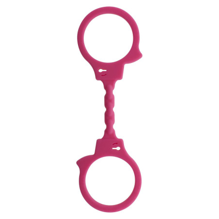 Manette sexy in silicone Stretchy Fun Cuffs pink