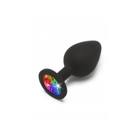 Plug anale in silicone nero Rainbow