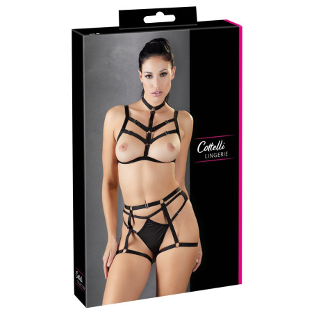 Completo intimo 3 pz BDSM Harness Set reggiseno slip