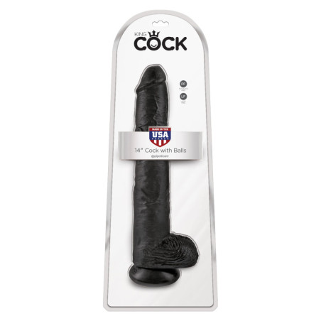 Fallo realistico con ventosa King Cock 14Inch With Balls nero