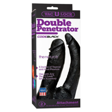 Fallo dildo realistico doppio strap on indossabile vac-u-look black