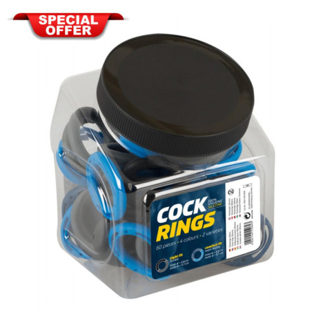 Anello per pene confezione 60 pz Cock Rings Pack of 60