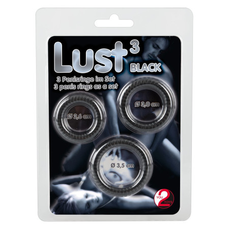 Anello fallico kit 3 pz cock ring ritardante Lust Cock Ring Trio