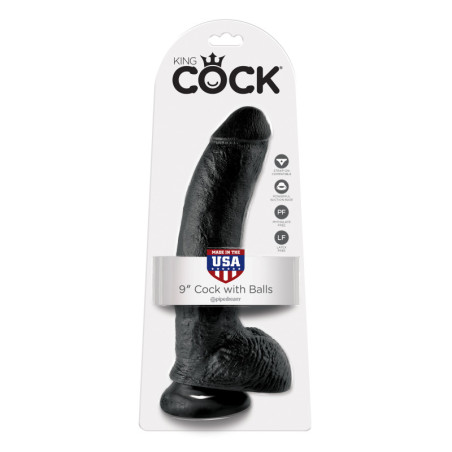 Fallo realistico vaginale anale Cock 9 Inch With Balls black