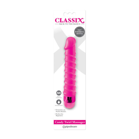 Vibratore vaginale anale rosa Candy Twirl Massager