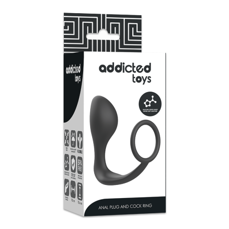 Fallo liscio con anello fallico ADDICTED toys PLUG ANALE E COCK RING