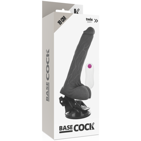 Vibratore realistico nero con telecomando 2 in 1 Guaina per pene Basecock