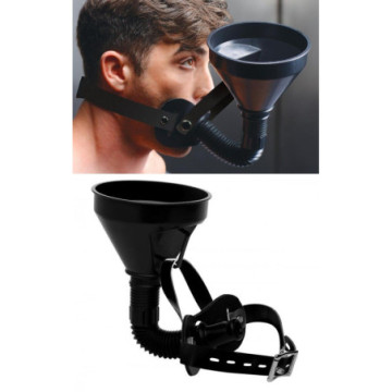 Maschera bondage con imbuto latrine fetish gag morso