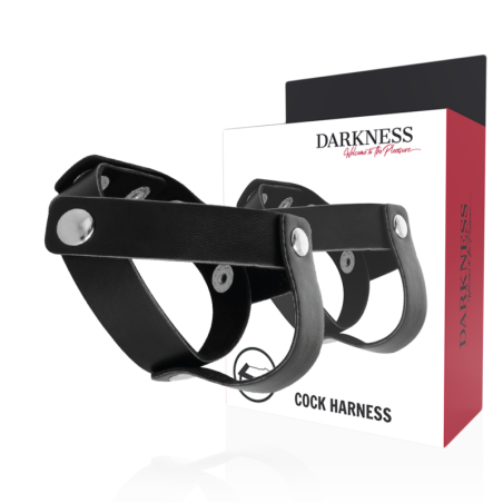 Anello per pene DARKNESS LEATHER C/B STRAP H-PIECE DIVIDE