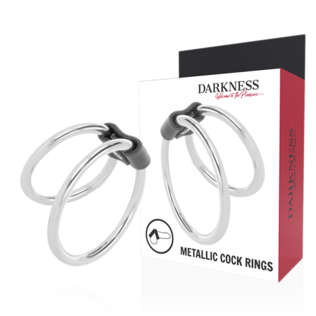 Anello fallico DARKNESS DOUBLE METAL RING PENIS