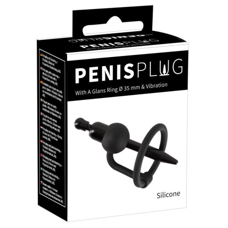 Anello fallico con Penis Plug with a Glans Ring