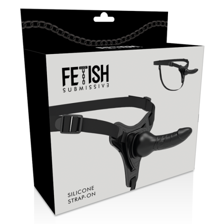 Fallo indossabile FETISH SUBMISSIVE SILICONE STRAP-ON BLACK 16CM REALISTIC