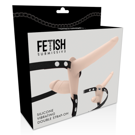 Vibratore doppio indossabile FETISH SUBMISSIVE DOUBLE STRAP VIBRATOR STRAP-ON FLESH UP