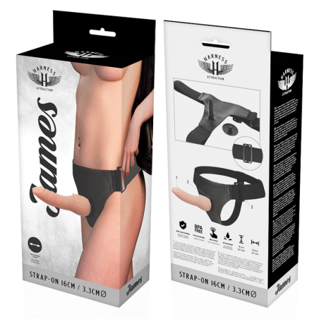 Fallo indossabile HARNESS ATTRACTION JAMES FLESH 16 X 3.3CM