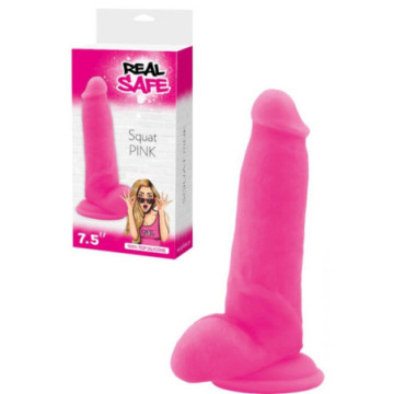 Dildo Fallo realistico Vaginale con testicoli  ventosa in silicone squad Pink 7,5