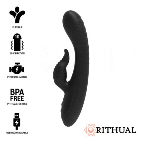 Vibratore rabbit RITHUAL ANUSARA DUAL MOTOR RECHARGEABLE 2.0 BLACK