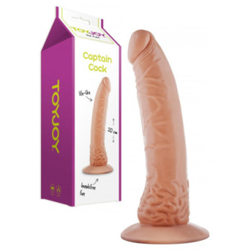 Fallo vaginale anale con ventosa dildo realistico the captain cock 20 cm flesh