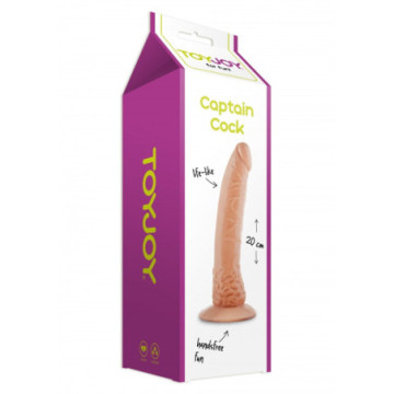 Fallo vaginale anale con ventosa dildo realistico the captain cock 20 cm flesh