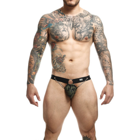 Perizoma uomo verde militare DNGEON Chain Jockstrap