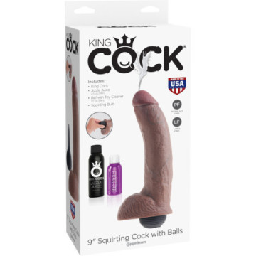 Fallo realiistico vaginale squirting dildo nero king cock 9 nero con testicoli