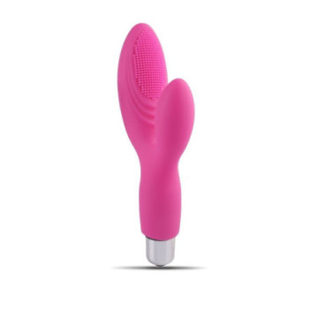 Vibratore doppio stimolatore clitoride fallo vaginale vibrante in silicone bold plus