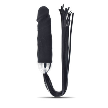 vibratore realistico Fallo anale vaginale vibrante dildo realistico in silicone con frusta bondage fetish nera