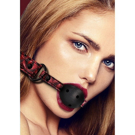 Morso forato  Breathable Luxury Ball Gag - Burgundy