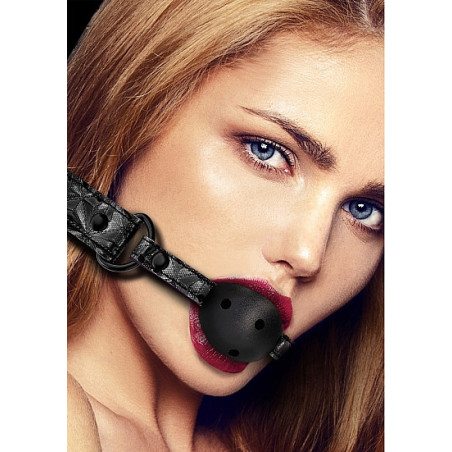 Morso forato Breathable Luxury Ball Gag - Black