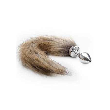 Plug con coda Fox Tail Buttplug - Silver