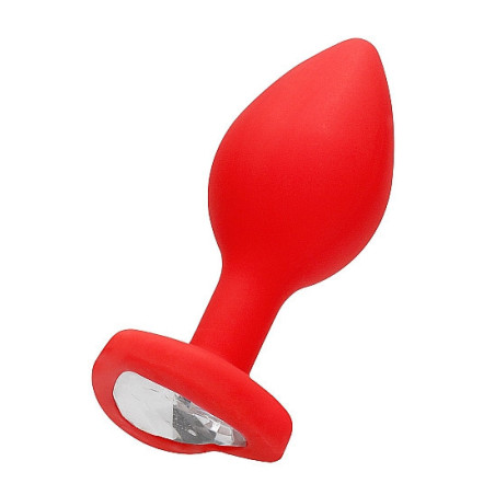 Plug con gioielllo Diamond Heart Butt Plug - Regular - Red