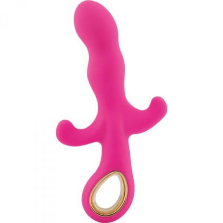 Vibratore con stimolatore clitoride fallo dildo vibrante vaginale in silicone rosa