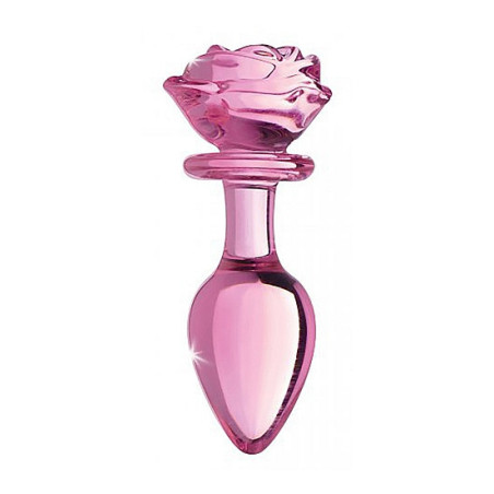 Plug in vetro Glass Large Anal Plug - Pink Rose