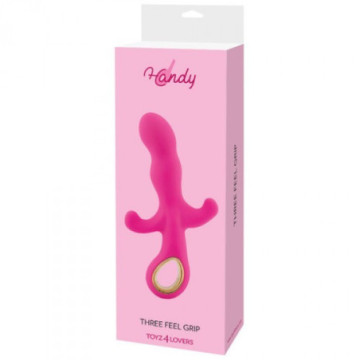 Vibratore con stimolatore clitoride fallo dildo vibrante vaginale in silicone rosa