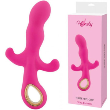 Vibratore con stimolatore clitoride fallo dildo vibrante vaginale in silicone rosa