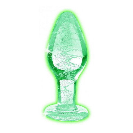 Plug fosforescente Glow-In-The-Dark Glass Anal Plug - Large