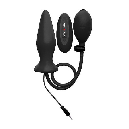 Plug con vibrazione Inflatable Vibrating Silicone Plug - Black