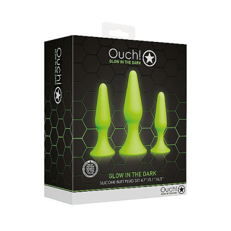 Kit plug Butt Set - Glow in the Dark - Neon Green/Black