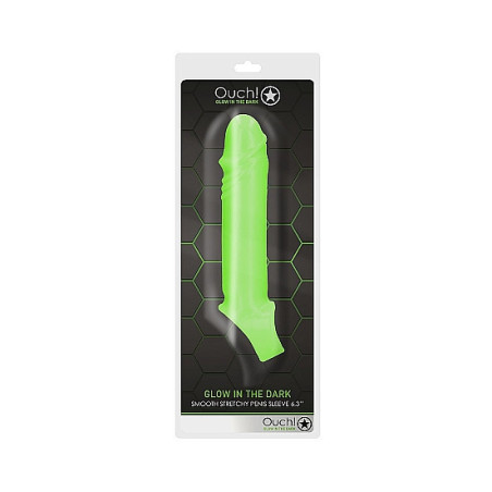 Guaina fallica Smooth Stretchy Penis Sleeve - Glow in the Dark - Neon Green