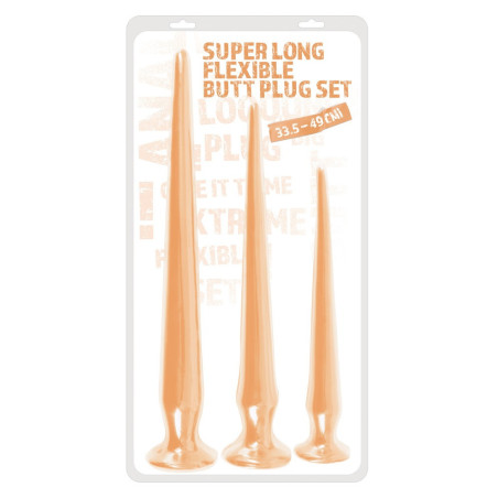 Kit Dilatatore anale Super Long Flexible Butt Plug clear Set