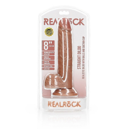 Fallo con ventosa realistico Dildo with Balls and Suction Cup - 8''/ 20,5 cm tan