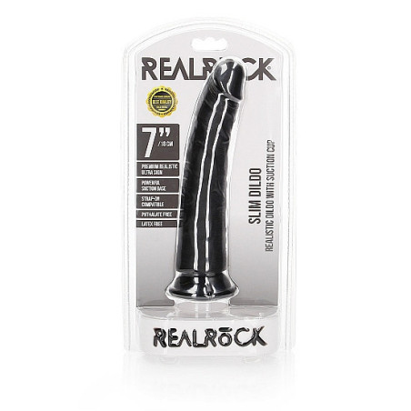 Fallo nero Dildo without Balls with Suction Cup - 7''/ 18 cm