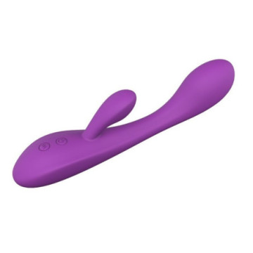 Vibratore doppio dildo rabbit vibrante impermeabile fallo realistico con stimolatore clitoride pink