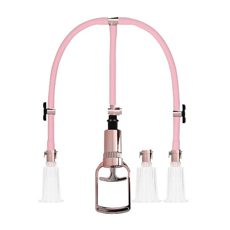 Kit pompa per capezzoli e clitoride Clitoral & Nipple Pump Set Large - Rose Gold