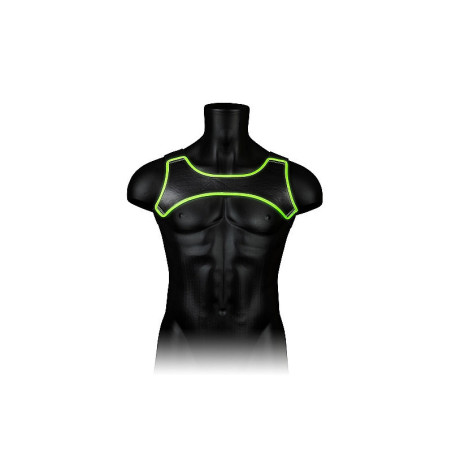 Imbragatura uomo in eco pelle Neoprene Harness - Glow in the Dark - Neon Green/Black