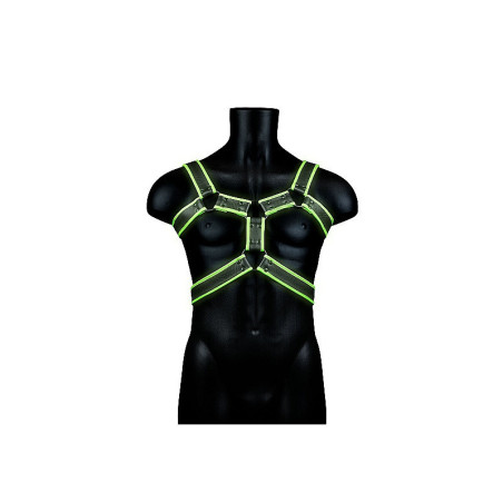 Pettorina regolabile uomo Body Harness - Glow in the Dark - Neon Green/Black