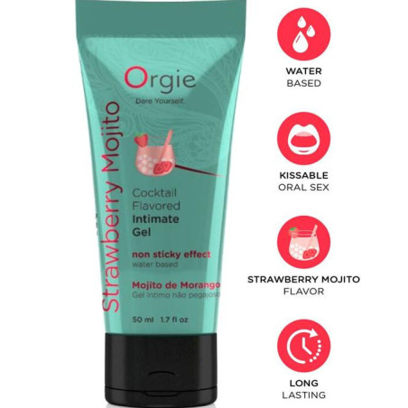 Lubrificante baciabile ORGIE LUBE TUBE COCKTAIL FRAGOLA MOJITO 50 ML