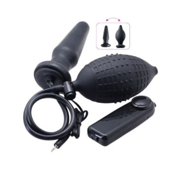 Vibratore anale fallo dildo gonfiabile plu butt nero stimolatore anal black mx