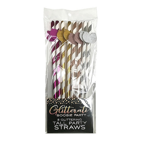 Cannucce divertenti Glitterati Boobie Tall Party Straws