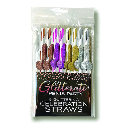 Cannucce divertenti Glitterati Penis Party Cocktail Straws