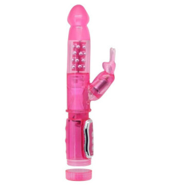 Vibratore rabbit rotante doppio dildo fallo vibrante con stimolatore clitoride sex toys donna